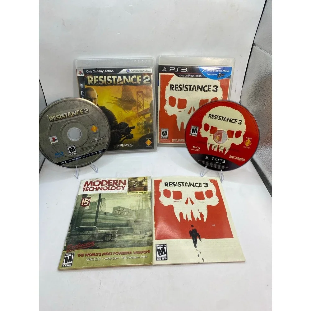 Resistance 2 & 3 PS3 CIB Sony PlayStation 3  Tested and Works PS3 bundle